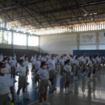 Candidatos no treinamento de Ordem Unida